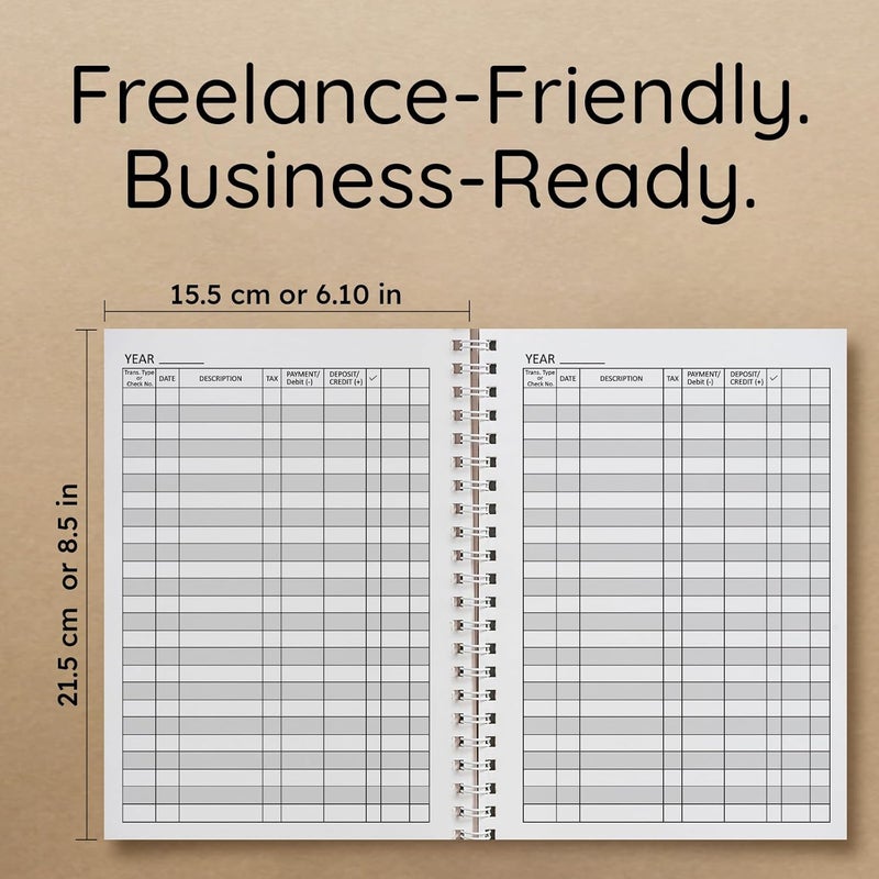 Zeno Ledger Book – 2 Pack Accounting Ledger Books for Small Business, Finance Planner, Expense Tracker, Bookkeeping Record Book, Account Tracker, Spreadsheet Notebook – Brown - Image 5